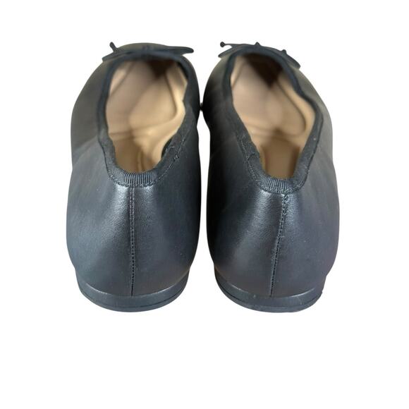 Franco Sarto Black Leather Ballet Bow Flats Size 10 Square Toe - Picture 6 of 8
